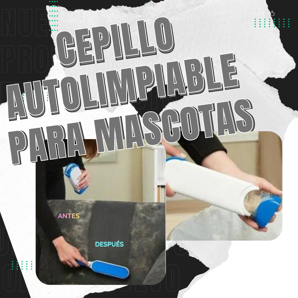 Cepillo Autolimpiable para Perros y Gatos – Elimina Pelos al Instante, Reutilizable y Portátil