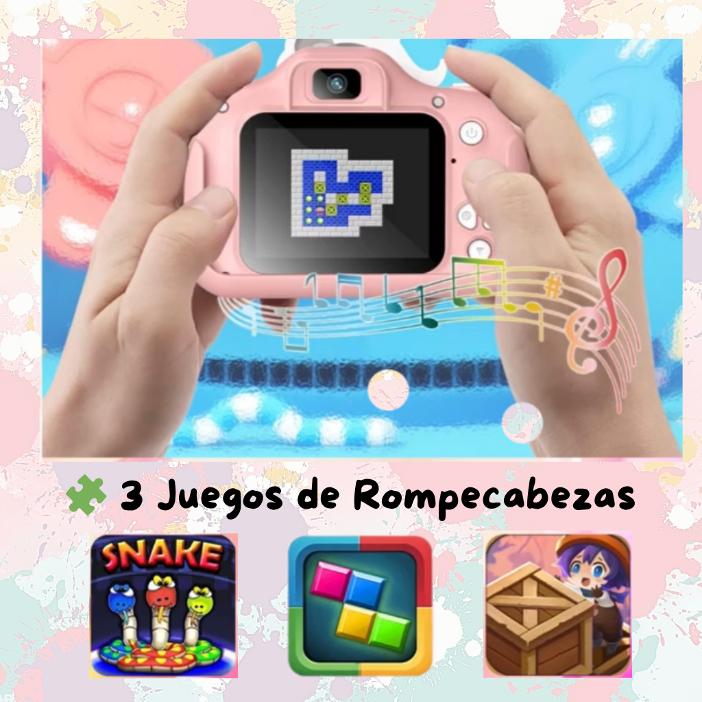 Cámara para Niños 20MP HD 2.0” + Tarjeta 32GB – Azul y Rosa, Compacta y Divertida