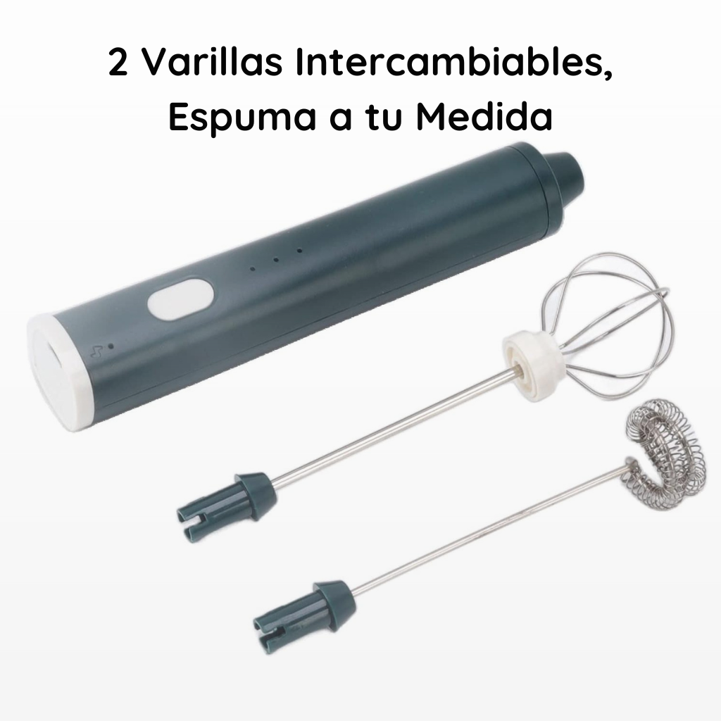 Espumador de Leche Recargable USB - Mezclador de Bebidas con 3 Velocidades + Incluye Ebook Guía Barista☕