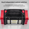 Foco LED Solar Recargable – Linterna de Camping con 4 Modos de Luz, Impermeable IP44, Gran Angular, USB y Solar