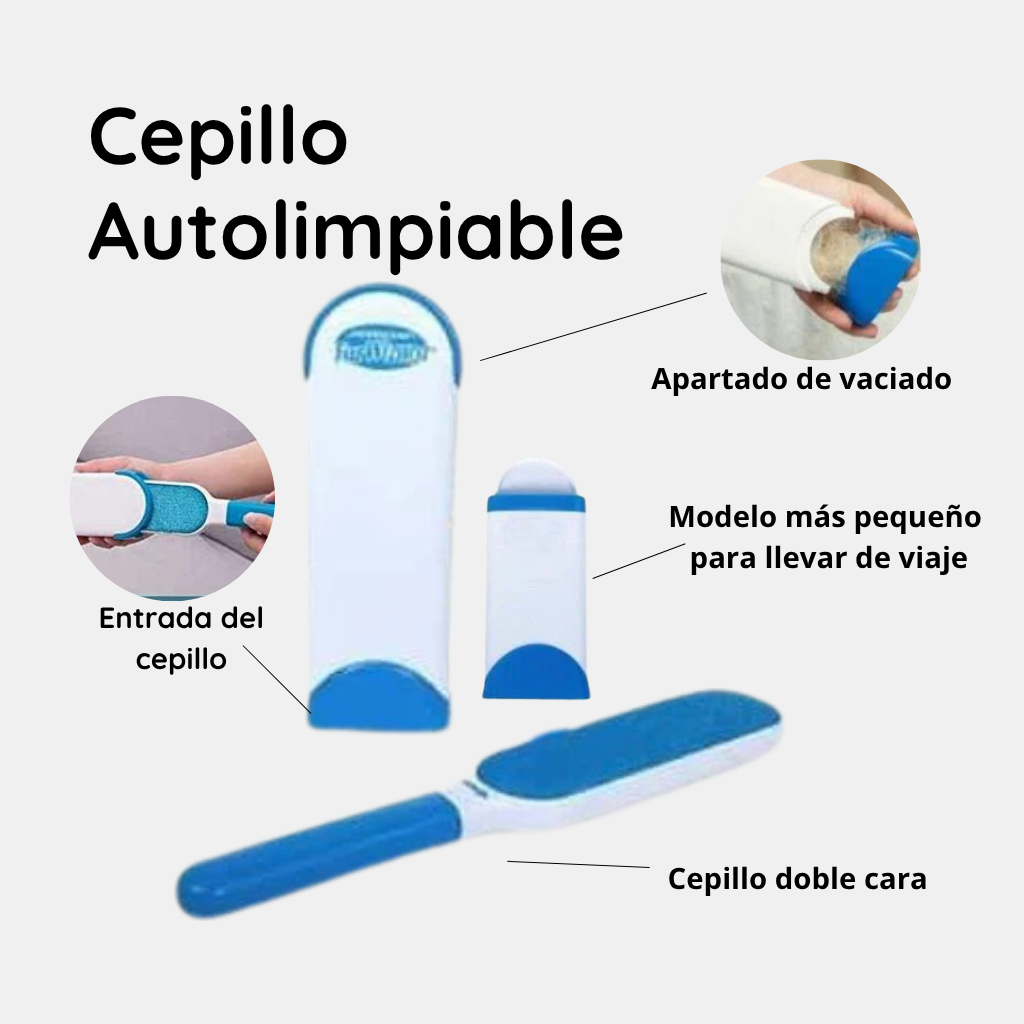 Cepillo Autolimpiable para Perros y Gatos – Elimina Pelos al Instante, Reutilizable y Portátil