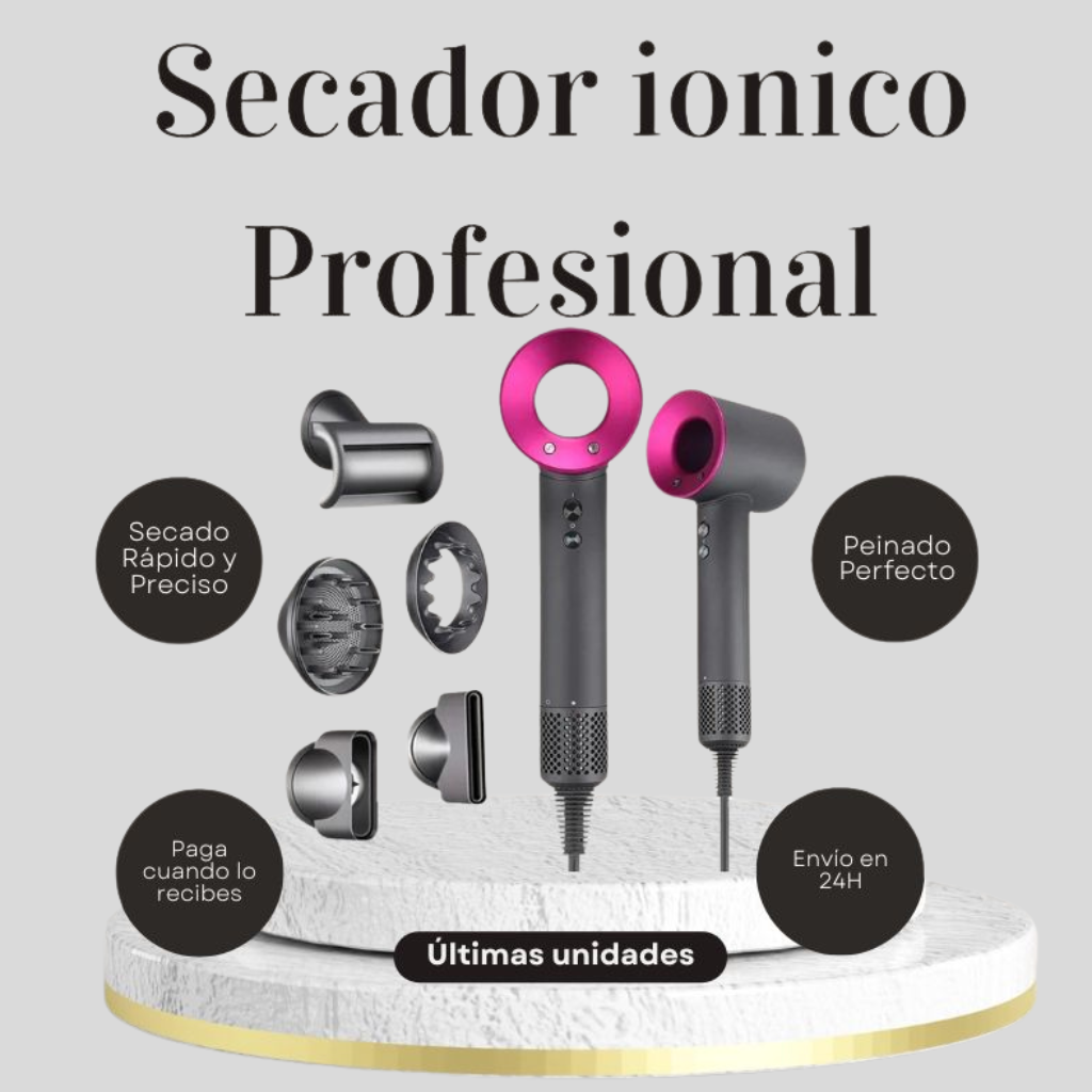 Secador de Pelo Profesional 5 en 1 con Cabezales Imantados – Potente, Silencioso y Antifrizz