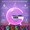 Lámpara de Escritorio LED Inteligente - Luz Ambiental con Carga Inalámbrica, Despertador y Altavoz Bluetooth
