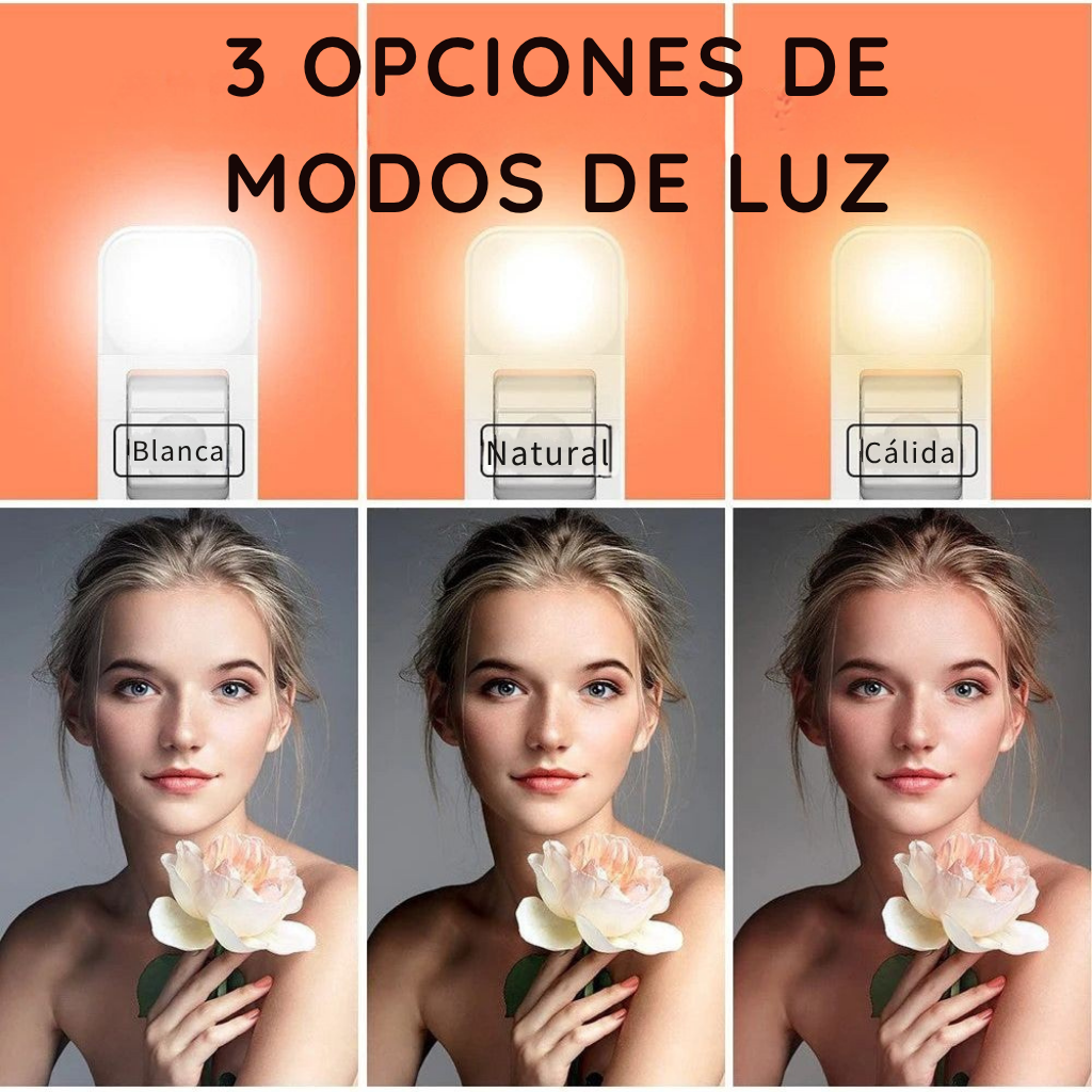 Palo Selfie 3 en 1 con Trípode, Luz LED y Bluetooth | Compacto y Extensible (1,1 m)